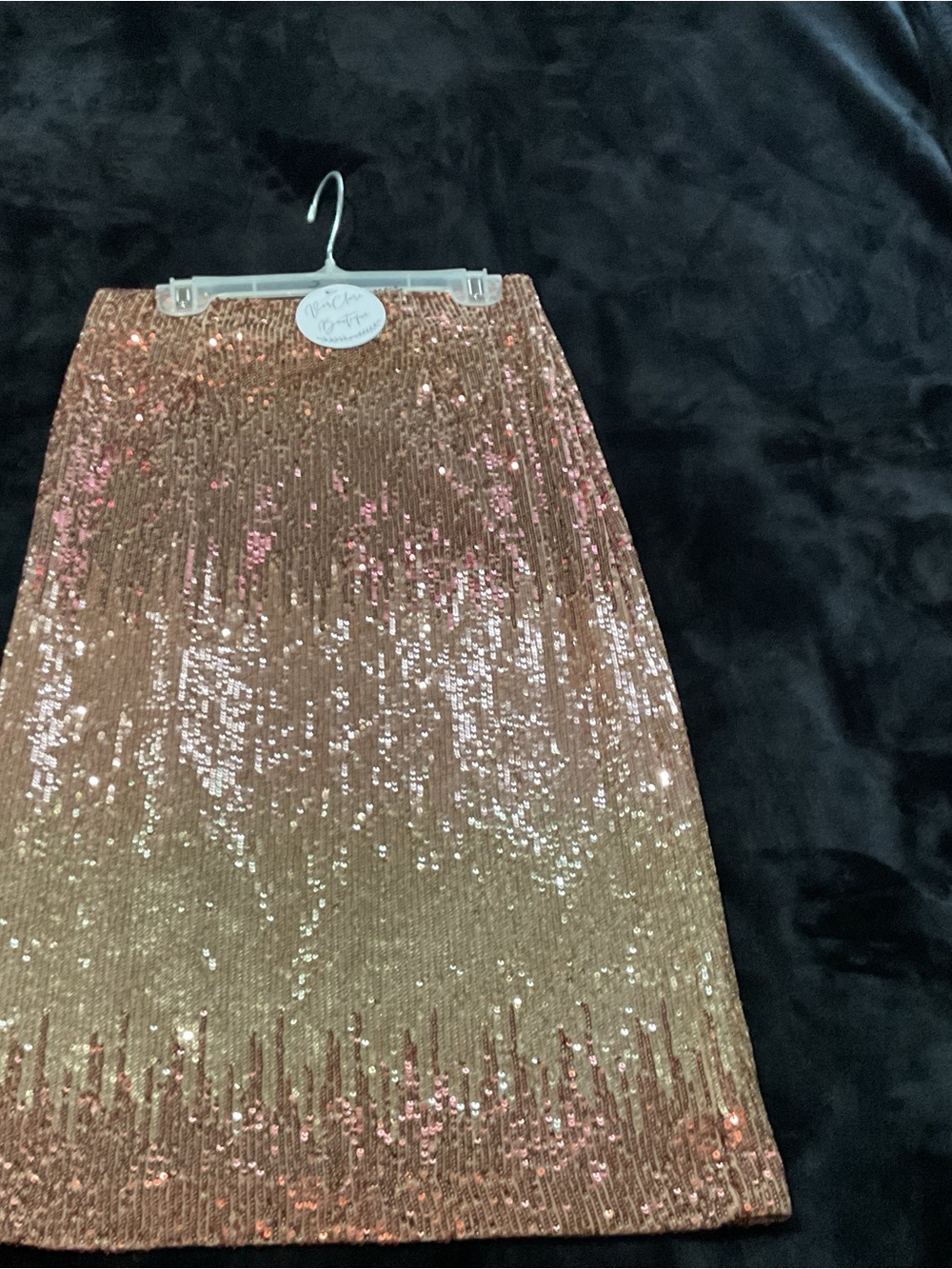 Skies Are Blue copper Gold Sequin Ombre Pencil Skirt